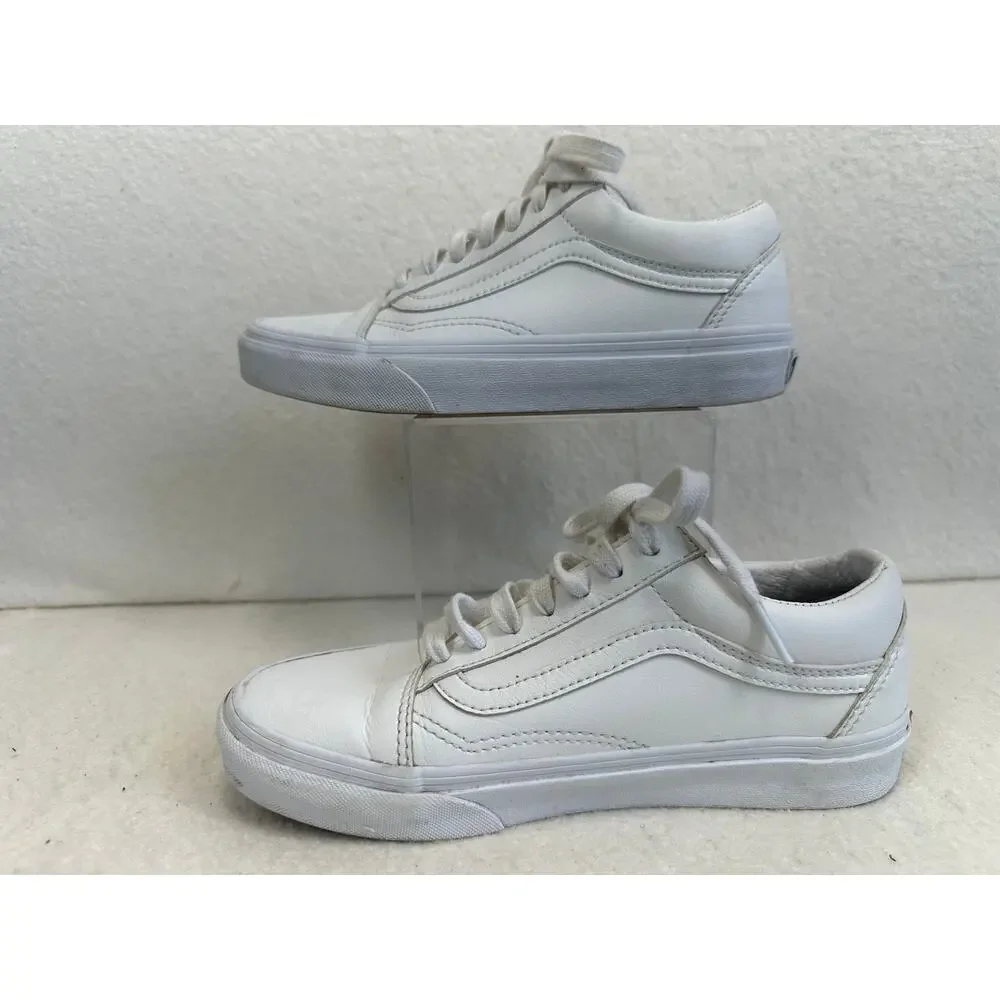 VANS Old Skool Leather Lowtop Sneaker Women's SZ 6.5 Men's SZ 5.0 Skatelife